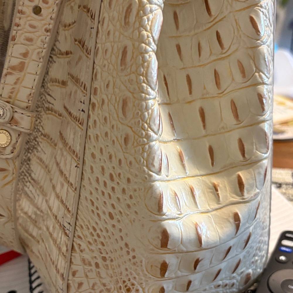 Brahmin Cream and Gold Satchel - Picture 2 of 6